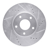 Dynamic Friction 2002-2017 Infiniti Q45 Front Right Drilled & Slotted Silver Brake Rotor by Dynamic Friction Company 631-67087R