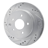 Dynamic Friction 2002-2025 Infiniti G35 Rear Left Drilled & Slotted Silver Brake Rotor by Dynamic Friction Company 631-67088L