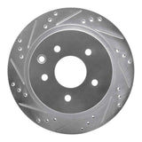 Dynamic Friction 2002-2025 Infiniti G35 Rear Left Drilled & Slotted Silver Brake Rotor by Dynamic Friction Company 631-67088L