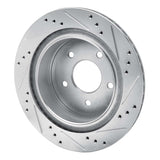 Dynamic Friction 2002-2025 Infiniti G35 Rear Left Drilled & Slotted Silver Brake Rotor by Dynamic Friction Company 631-67088L