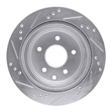Dynamic Friction 2002-2025 Infiniti G35 Rear Right Drilled & Slotted Silver Brake Rotor by Dynamic Friction Company 631-67088R