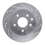 Dynamic Friction 2002-2025 Infiniti G35 Rear Right Drilled & Slotted Silver Brake Rotor by Dynamic Friction Company 631-67088R
