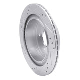 Dynamic Friction 2002-2025 Infiniti G35 Rear Right Drilled & Slotted Silver Brake Rotor by Dynamic Friction Company 631-67088R