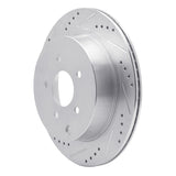 Dynamic Friction 2003-2024 Infiniti M35H Rear Left Drilled & Slotted Silver Brake Rotor by Dynamic Friction Company 631-67089L