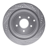Dynamic Friction 2003-2024 Infiniti M35H Rear Left Drilled & Slotted Silver Brake Rotor by Dynamic Friction Company 631-67089L