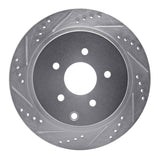 Dynamic Friction 2003-2024 Infiniti M35H Rear Left Drilled & Slotted Silver Brake Rotor by Dynamic Friction Company 631-67089L
