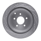 Dynamic Friction 2003-2024 Infiniti FX35 Rear Right Drilled & Slotted Silver Brake Rotor by Dynamic Friction Company 631-67089R