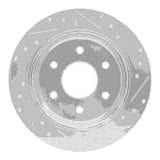 Dynamic Friction 2004-2015 Infiniti QX56 Rear Left Drilled & Slotted Silver Brake Rotor by Dynamic Friction Company 631-67090L