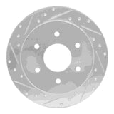 Dynamic Friction 2004-2015 Infiniti QX56 Rear Left Drilled & Slotted Silver Brake Rotor by Dynamic Friction Company 631-67090L