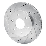 Dynamic Friction 2004-2005 Infiniti QX56 Front Left Drilled & Slotted Silver Brake Rotor by Dynamic Friction Company 631-67091L