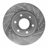 Dynamic Friction 2004-2005 Infiniti QX56 Front Left Drilled & Slotted Silver Brake Rotor by Dynamic Friction Company 631-67091L