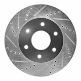 Dynamic Friction 2004-2005 Infiniti QX56 Front Left Drilled & Slotted Silver Brake Rotor by Dynamic Friction Company 631-67091L