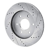 Dynamic Friction 2004-2005 Infiniti QX56 Front Left Drilled & Slotted Silver Brake Rotor by Dynamic Friction Company 631-67091L