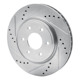 Dynamic Friction 2005-2025 Nissan Frontier Front Left Drilled & Slotted Silver Brake Rotor by Dynamic Friction Company 631-67092L