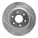 Dynamic Friction 2005-2025 Nissan Frontier Front Left Drilled & Slotted Silver Brake Rotor by Dynamic Friction Company 631-67092L