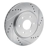 Dynamic Friction 2005-2025 Nissan Pathfinder Front Right Drilled & Slotted Silver Brake Rotor by Dynamic Friction Company 631-67092R