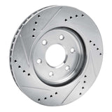 Dynamic Friction 2005-2025 Nissan Pathfinder Front Right Drilled & Slotted Silver Brake Rotor by Dynamic Friction Company 631-67092R