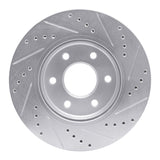 Dynamic Friction 2005-2021 Nissan Frontier Front Left Drilled & Slotted Silver Brake Rotor by Dynamic Friction Company 631-67095L