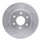 Dynamic Friction 2005-2021 Nissan Frontier Front Left Drilled & Slotted Silver Brake Rotor by Dynamic Friction Company 631-67095L