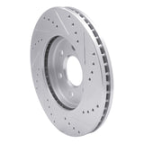 Dynamic Friction 2005-2021 Nissan Frontier Front Left Drilled & Slotted Silver Brake Rotor by Dynamic Friction Company 631-67095L