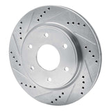 Dynamic Friction 2005-2007 Infiniti QX56 Front Left Drilled & Slotted Silver Brake Rotor by Dynamic Friction Company 631-67096L