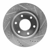 Dynamic Friction 2005-2007 Infiniti QX56 Front Left Drilled & Slotted Silver Brake Rotor by Dynamic Friction Company 631-67096L
