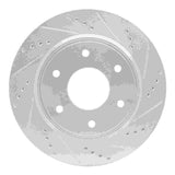 Dynamic Friction 2005-2007 Infiniti QX56 Front Right Drilled & Slotted Silver Brake Rotor by Dynamic Friction Company 631-67096R
