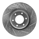 R1 Concepts 07-24 Nissan Titan Front Left Drilled & Slotted Silver Brake Rotor by R1 Concepts RNC-631-67098L