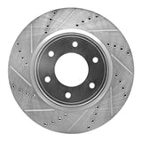 R1 Concepts 07-24 Nissan Titan Front Left Drilled & Slotted Silver Brake Rotor by R1 Concepts RNC-631-67098L