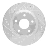 Dynamic Friction 2011-2019 Nissan Sentra Front Left Drilled & Slotted Silver Brake Rotor by Dynamic Friction Company 631-67100L