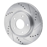 Dynamic Friction 2011-2019 Nissan Sentra Front Right Drilled & Slotted Silver Brake Rotor by Dynamic Friction Company 631-67100R
