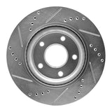 Dynamic Friction 2011-2019 Nissan Sentra Front Right Drilled & Slotted Silver Brake Rotor by Dynamic Friction Company 631-67100R