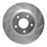 Dynamic Friction 2011-2019 Nissan Sentra Front Right Drilled & Slotted Silver Brake Rotor by Dynamic Friction Company 631-67100R