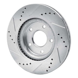 Dynamic Friction 2011-2019 Nissan Sentra Front Right Drilled & Slotted Silver Brake Rotor by Dynamic Friction Company 631-67100R