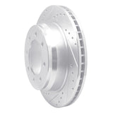 Dynamic Friction 2012-2021 Nissan NV3500 Rear Left Drilled & Slotted Silver Brake Rotor by Dynamic Friction Company 631-67101L