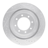 Dynamic Friction 2012-2021 Nissan NV3500 Rear Left Drilled & Slotted Silver Brake Rotor by Dynamic Friction Company 631-67101L