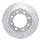 Dynamic Friction 2012-2021 Nissan NV3500 Rear Left Drilled & Slotted Silver Brake Rotor by Dynamic Friction Company 631-67101L
