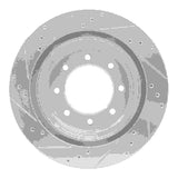 Dynamic Friction 2012-2021 Nissan NV1500 Rear Right Drilled & Slotted Silver Brake Rotor by Dynamic Friction Company 631-67101R