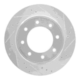 Dynamic Friction 2012-2021 Nissan NV1500 Rear Right Drilled & Slotted Silver Brake Rotor by Dynamic Friction Company 631-67101R