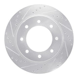 Dynamic Friction 2012-2021 Nissan NV3500 Front Left Drilled & Slotted Silver Brake Rotor by Dynamic Friction Company 631-67102L