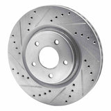 Dynamic Friction 2014-2019 Nissan Rogue Front Left Drilled & Slotted Silver Brake Rotor by Dynamic Friction Company 631-67104L