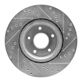 Dynamic Friction 2014-2019 Nissan Rogue Front Left Drilled & Slotted Silver Brake Rotor by Dynamic Friction Company 631-67104L