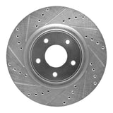 Dynamic Friction 2014-2019 Nissan Rogue Front Left Drilled & Slotted Silver Brake Rotor by Dynamic Friction Company 631-67104L