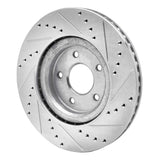 Dynamic Friction 2014-2019 Nissan Rogue Front Left Drilled & Slotted Silver Brake Rotor by Dynamic Friction Company 631-67104L