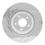 Dynamic Friction 2014-2019 Nissan X-Trail (Mexico) Front Right Drilled & Slotted Silver Brake Rotor by Dynamic Friction Company 631-67104R