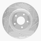 Dynamic Friction 2014-2019 Nissan X-Trail (Mexico) Front Right Drilled & Slotted Silver Brake Rotor by Dynamic Friction Company 631-67104R