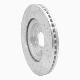 Dynamic Friction 2014-2019 Nissan X-Trail (Mexico) Front Right Drilled & Slotted Silver Brake Rotor by Dynamic Friction Company 631-67104R