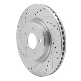 Dynamic Friction 2013-2025 Infiniti Q50 Front Left Drilled & Slotted Silver Brake Rotor by Dynamic Friction Company 631-67105L