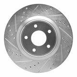 Dynamic Friction 2013-2025 Infiniti Q50 Front Left Drilled & Slotted Silver Brake Rotor by Dynamic Friction Company 631-67105L