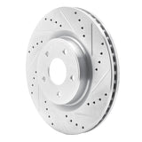 Dynamic Friction 2013-2025 Infiniti JX35 Front Right Drilled & Slotted Silver Brake Rotor by Dynamic Friction Company 631-67105R